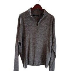 Perry Ellis Men's 2X Gray Quarter‎ Zip Quiet Luxury Winter Essentials Preppy